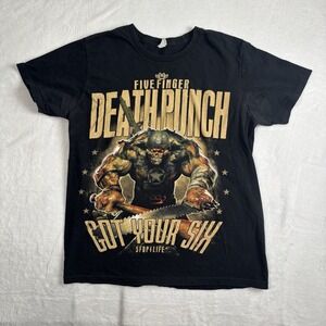 Y2K Five Finger Death Punch Got Your Six Black Short Sleeve Band Shirt‎ Men's M
